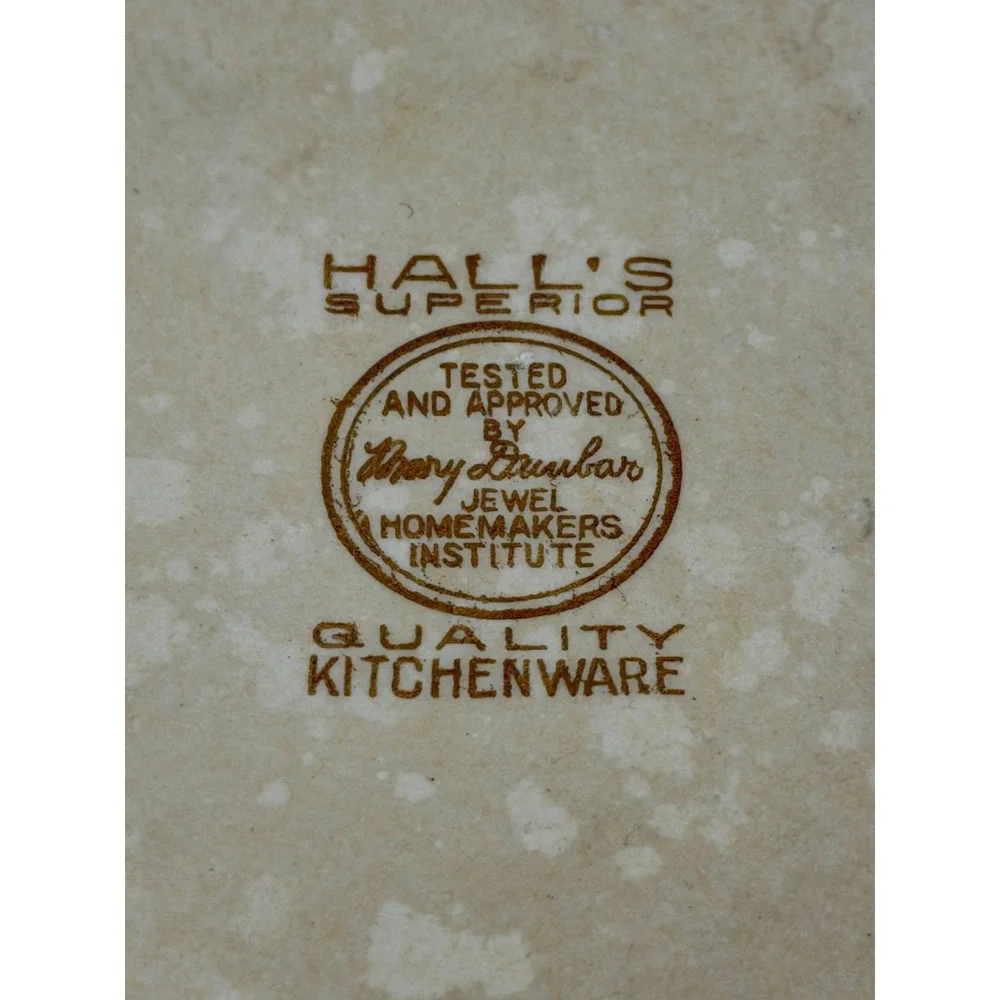 Vintage Hall's Superior Quality Kitchenware Autumn Leaf Pattern covered Casserol